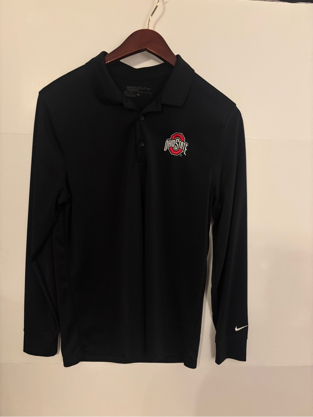 Nike Black Long-Sleeve Ohio State Logo Polo